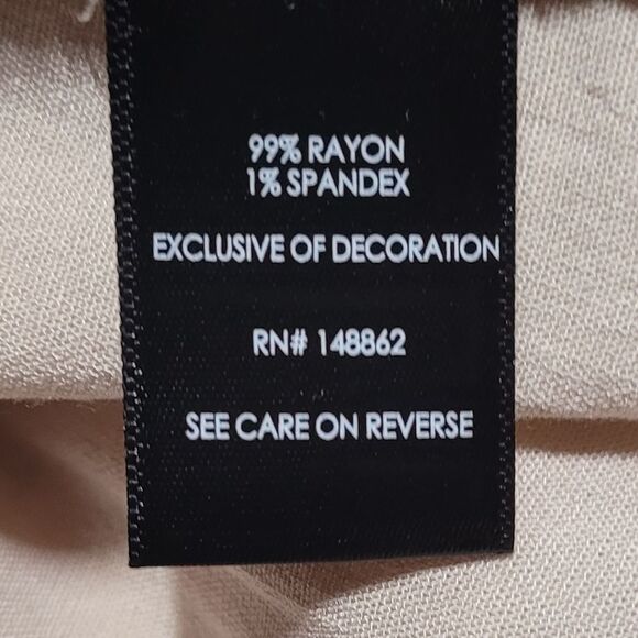 TORRID Blouse, 2/2X, Beige, Long sleeve, Ribbed bib, Half Button, Collar - Picture 11 of 14